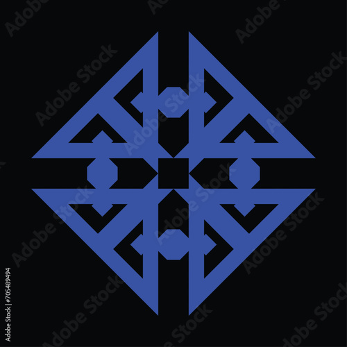 ceramic motif vector design with blue color and black background