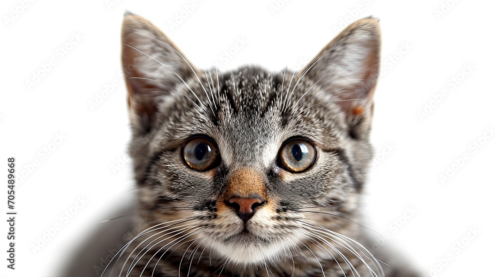 Portrait Gray Tabby Cat On White, Desktop Wallpaper Backgrounds, Background HD For Designer Portrait Gray Tabby Cat On White, Desktop Wallpaper Backgrounds, Background HD For Designer