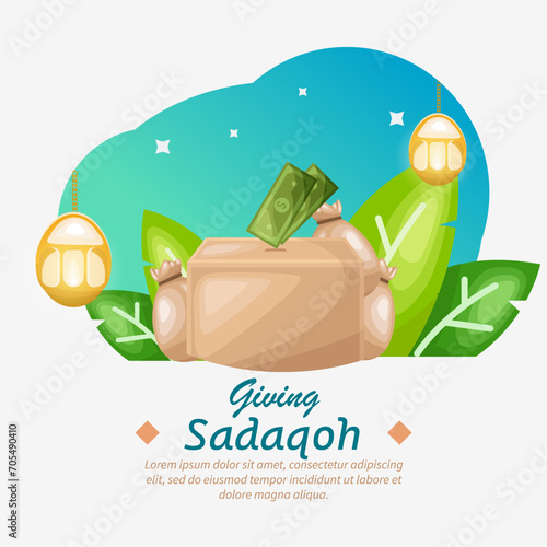 Giving sadaqoh, moslem, ramadan mubarak, happy iftar