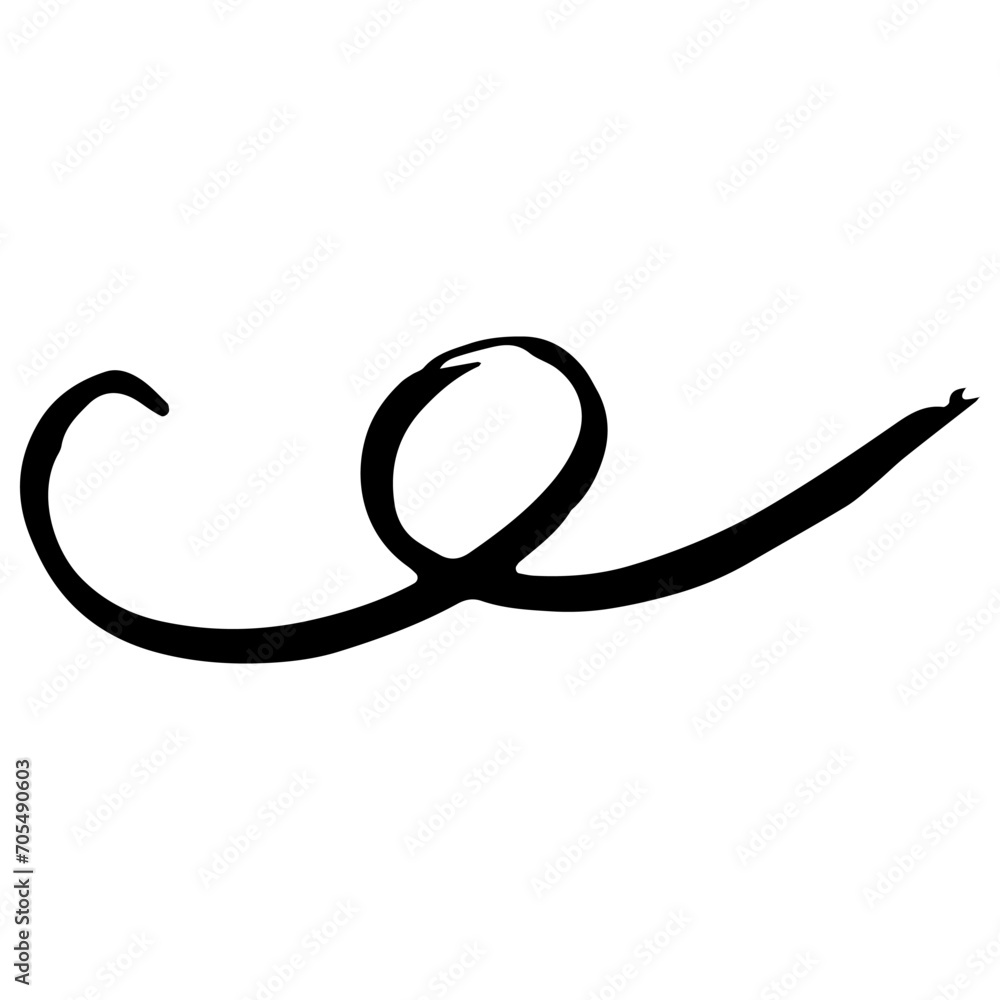 Flourish swirl. Line Art Illustration Flourish swirl. Line Art Illustration