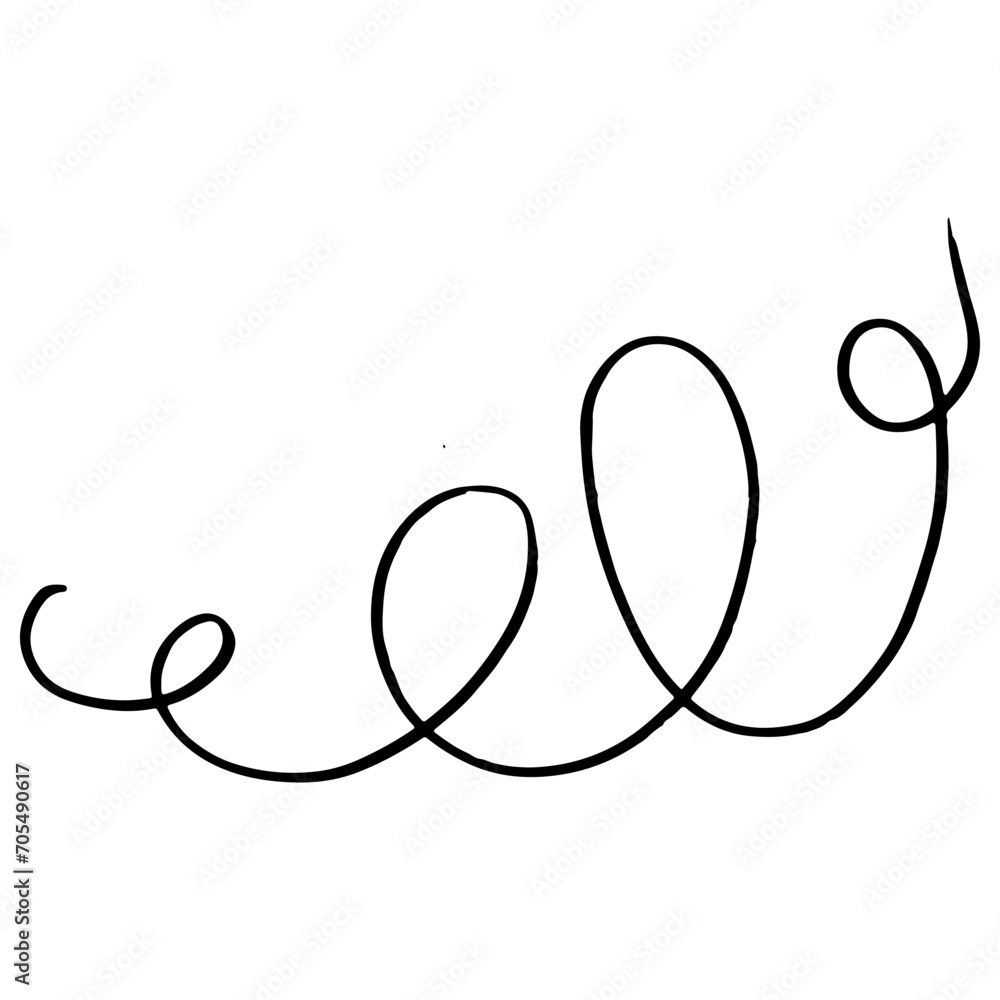 Flourish swirl. Line Art Illustration Flourish swirl. Line Art Illustration