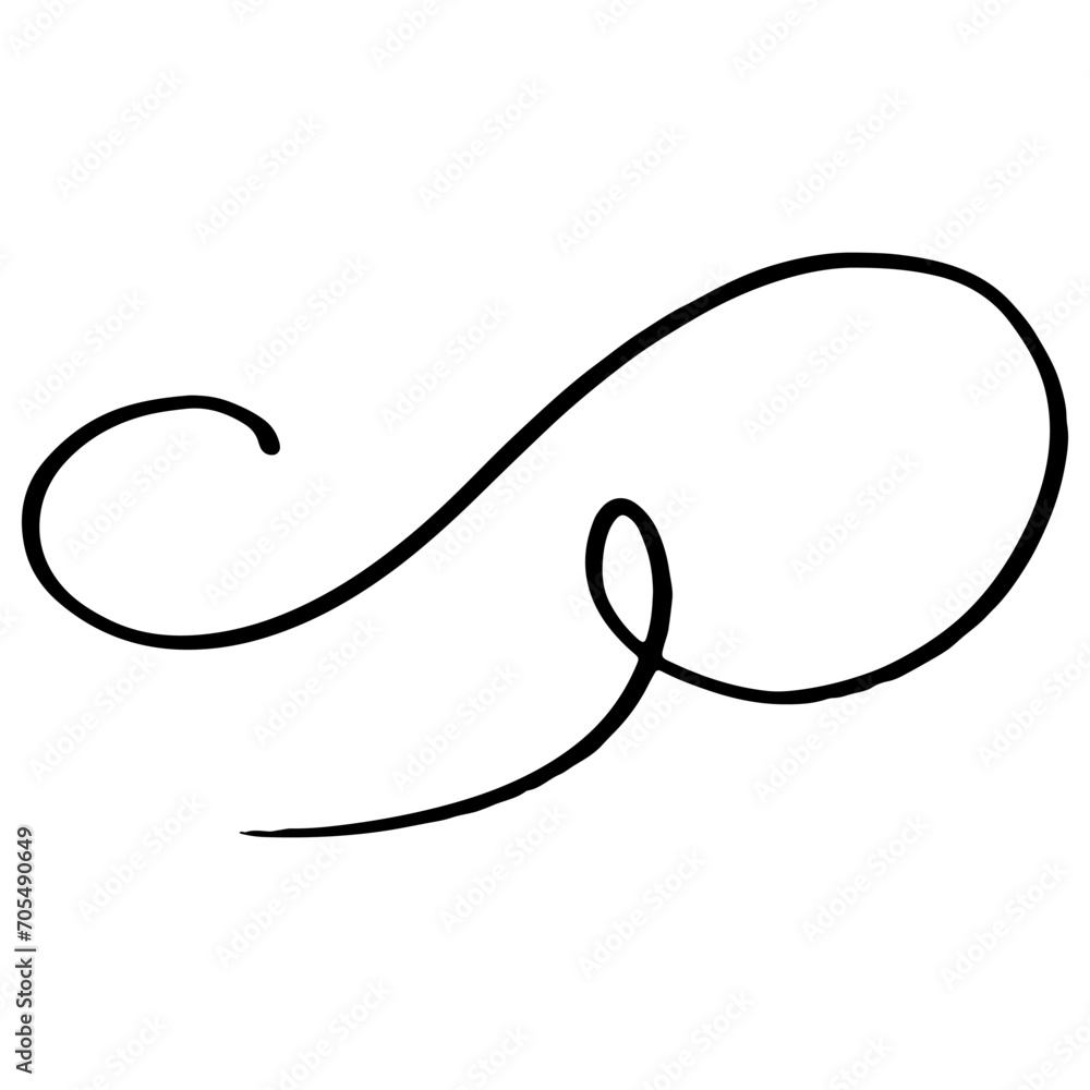 Flourish swirl. Line Art Illustration Flourish swirl. Line Art Illustration