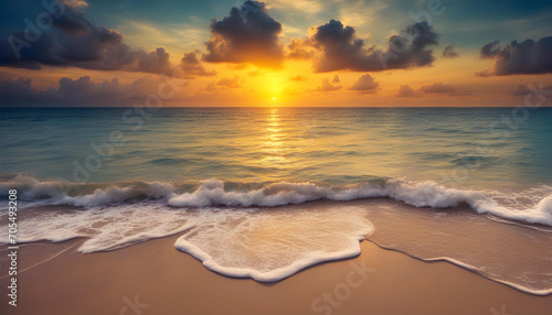 Tropical yellow sea sunset. Sky background  © Mr Ali