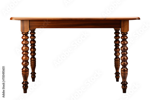 Traditional Cherry Wood Colonial Table Render Isolated on Transparent Background photo