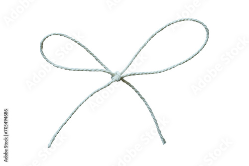 string bow isolated. White rope decoration