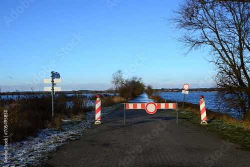 Flood at the River Aller near the Town Rethem, Lower Saxony photo