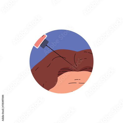 Beauty injection to head and hair, cartoon style vector illustration