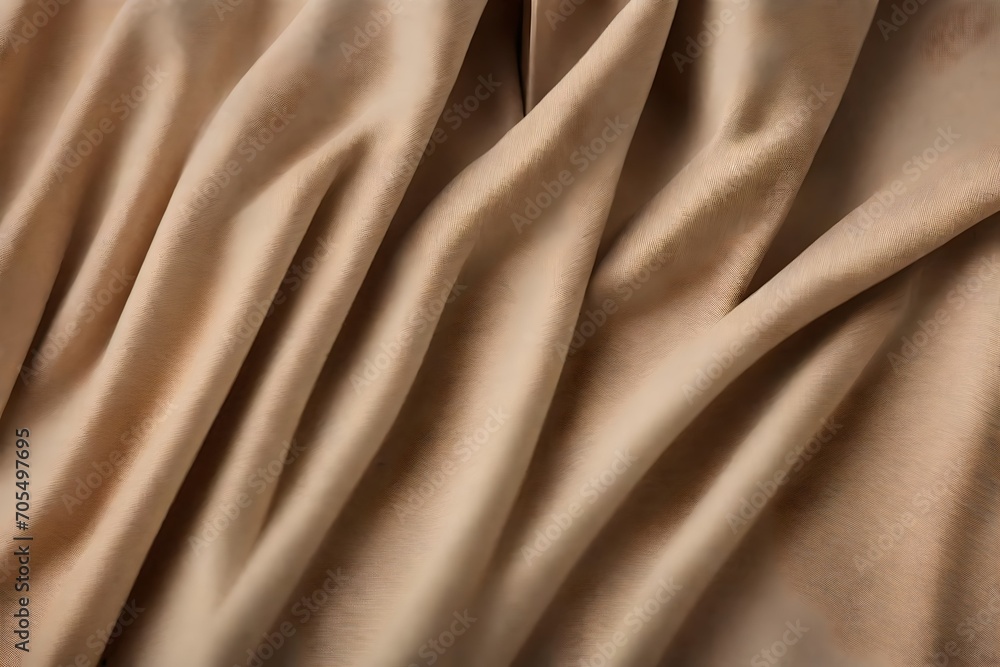 Obraz premium Closeup of neatly folded beige dress pants.