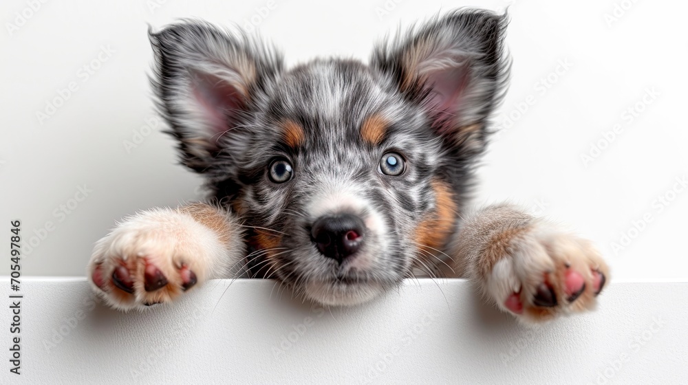 Cute Puppy Paws Over White Sign, Desktop Wallpaper Backgrounds, Background HD For Designer