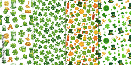 set of seamless pattern St. Patrick's Day tile.