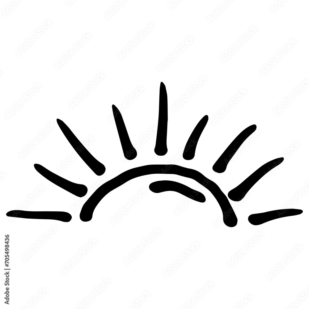 Doodle Sun Scribble. Vector solar symbols set for logo design. - obrazy, fototapety, plakaty 