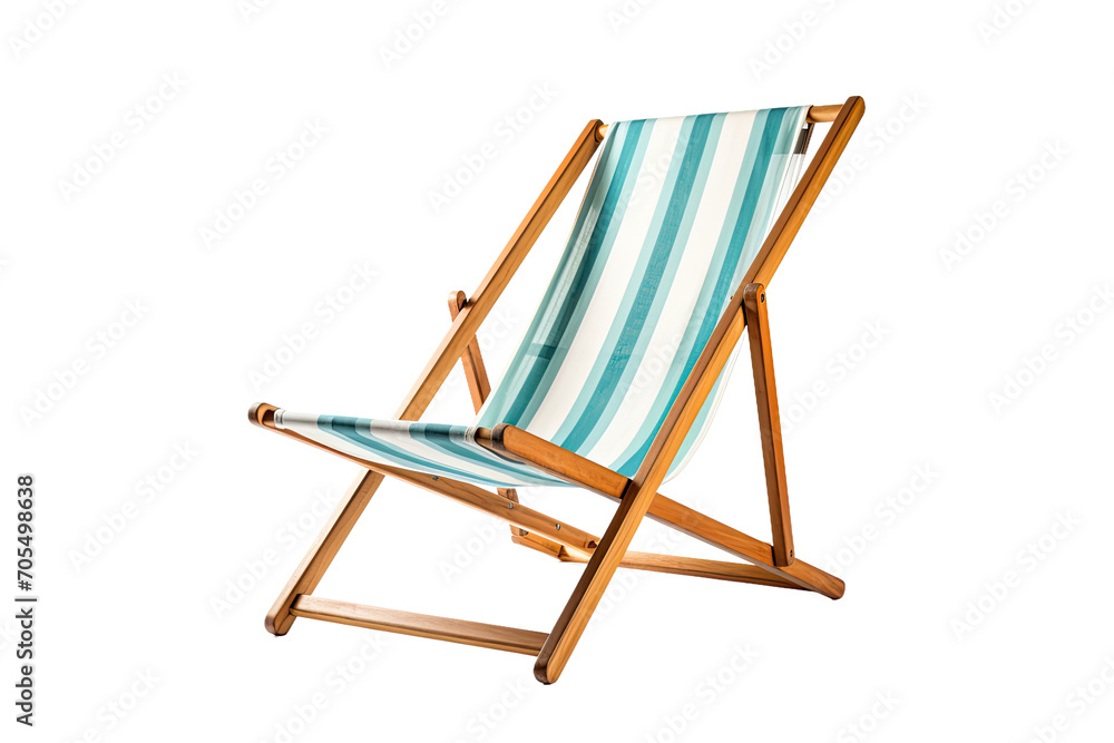 Stylish Deck Chair Showcase Isolated on Transparent Background