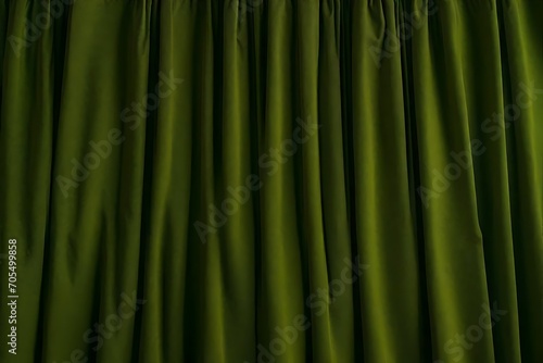 Neatly arranged olive green dress pants.