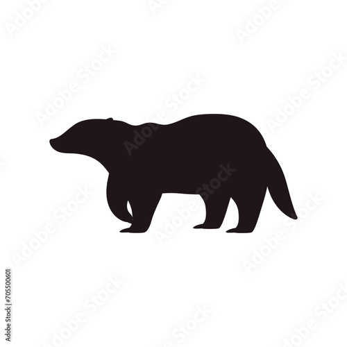 Badger taiga animal silhouette vector icon