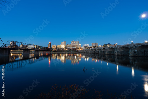 The Harrisburg Pennsylvania Night Skyline © Cavan
