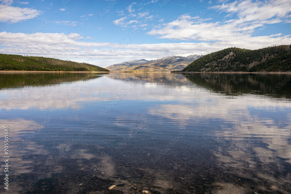 Calm waters at Dillon reservoir, Colorado