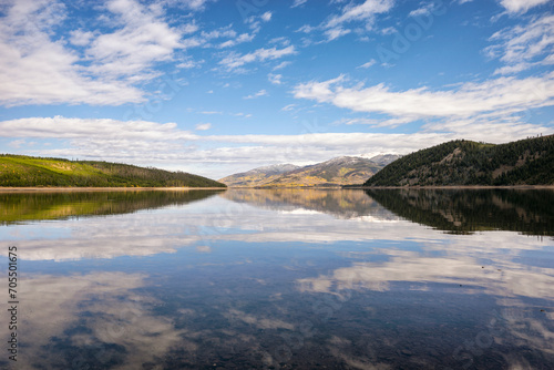Mountain reflecting in Dillon reservoir, Colorado © Cavan