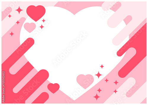 メンフィス幾何学ラインのハートがあるバレンタイン背景素材4薄い白