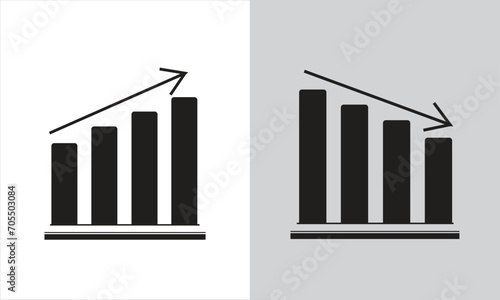 business graph with arrow ups and down