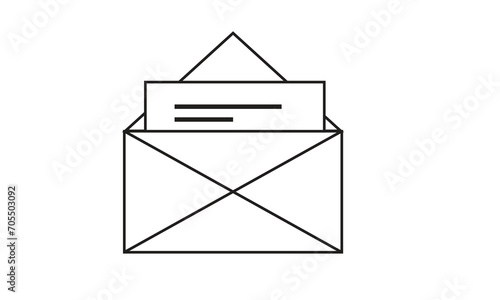 envelope with message on white background