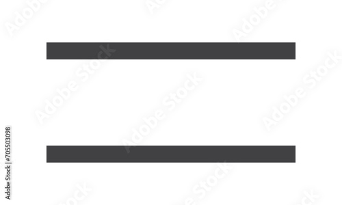Equal sign on white background