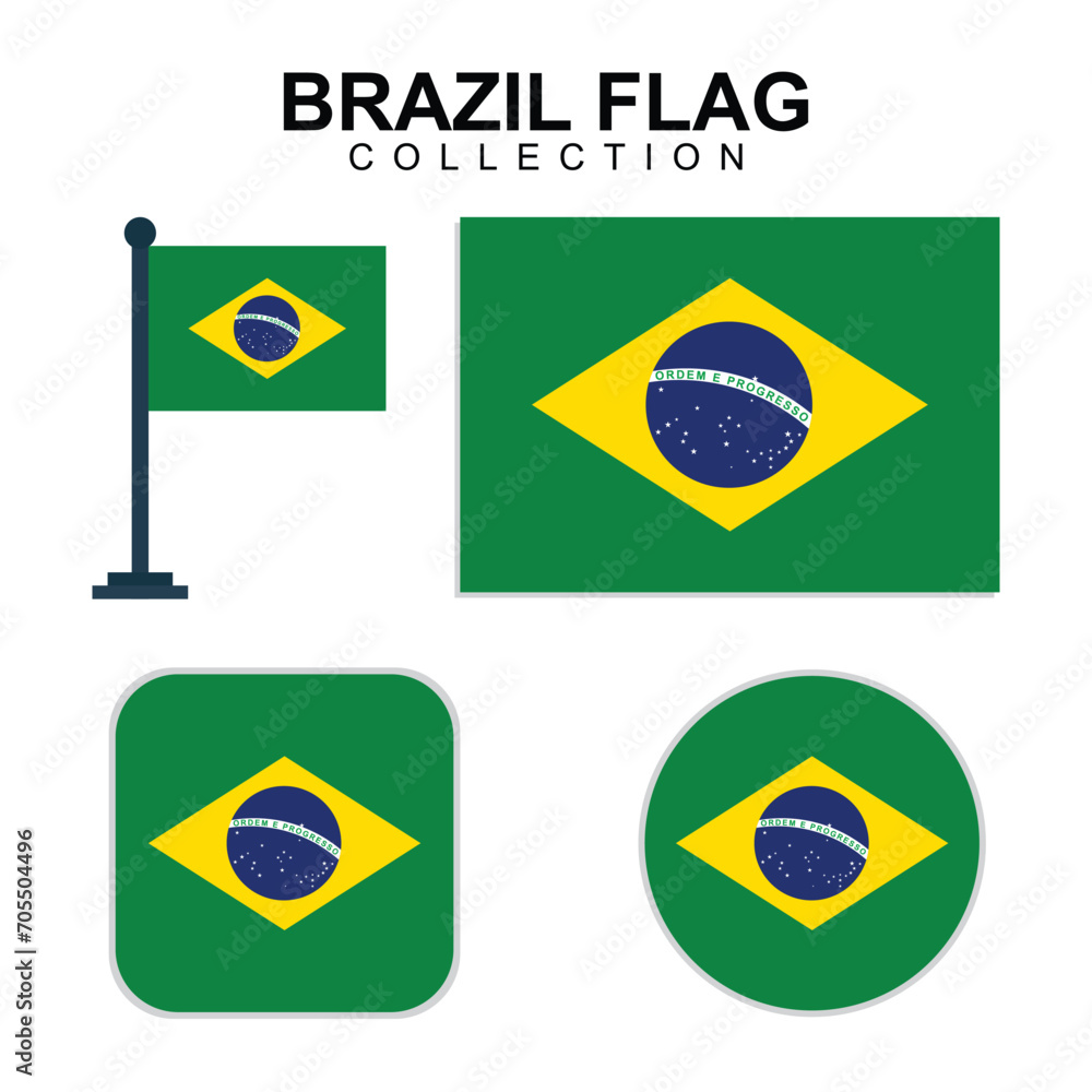 Brazil Country National Flag set
