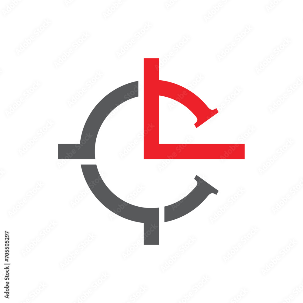 Vector illustration of letter C and clockwise with shooting target for ...