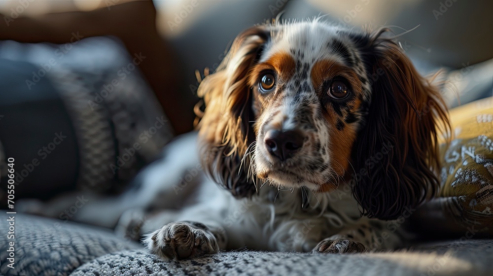 Curious English Cocker Spaniel Puppy Dog, Desktop Wallpaper Backgrounds