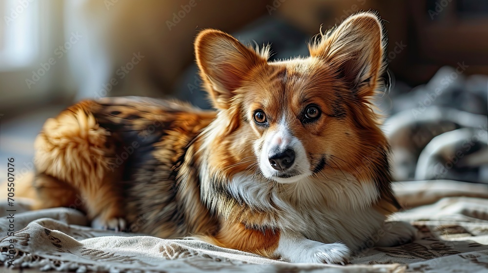 Cute Corgi Dog Fluffy Cat Sitting, Desktop Wallpaper Backgrounds, Background HD For Designer