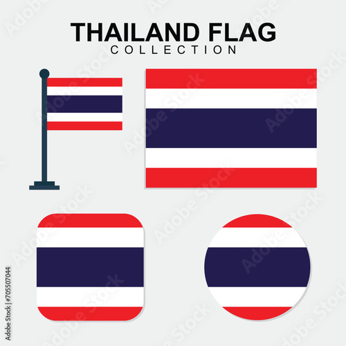 Thailand Country National Flag set