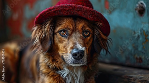 Cute Dog Celebrating Red Pary Hat, Desktop Wallpaper Backgrounds, Background HD For Designer