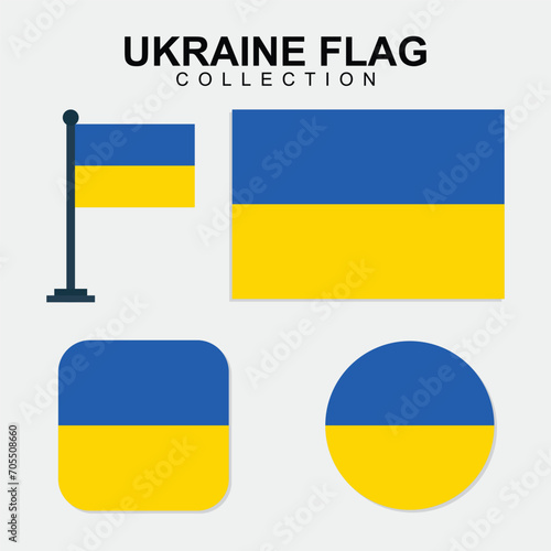 Ukraine Country National Flag set