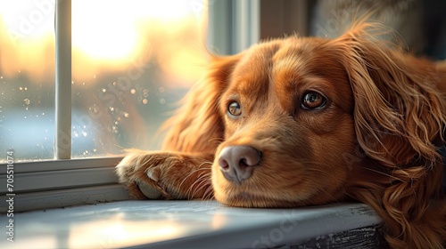 Bored Dog Head On Window Sill, Desktop Wallpaper Backgrounds, Background HD For Designer