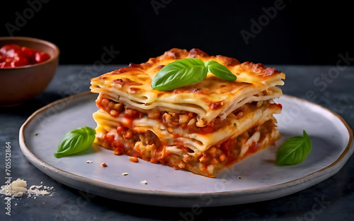 Capture the essence of Lasagna in a mouthwatering food photography shot