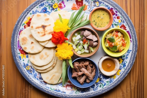 Wallpaper Mural assorted arepas with various fillings on a platter Torontodigital.ca