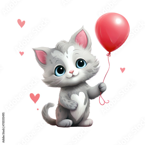 illustration of cute cat character mascot. isolated on transparent background