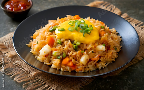 Capture the essence of Fried Rice in a mouthwatering food photography shot