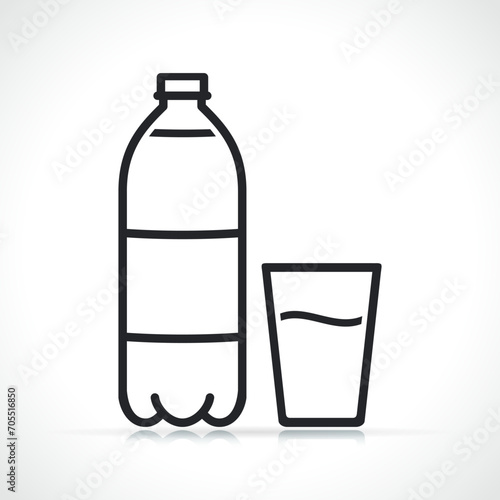 bottle and glass outline icon