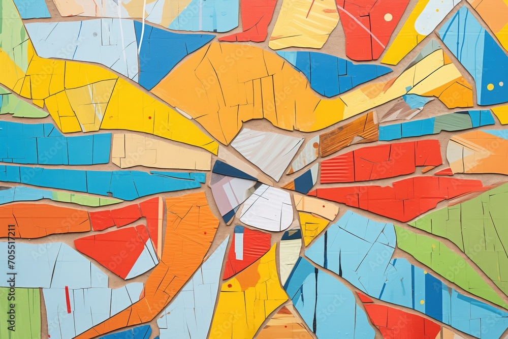 Fototapeta premium shattered crack paint effect on a street mural