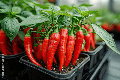 chili pepper in the middle of the tree garden professional photography