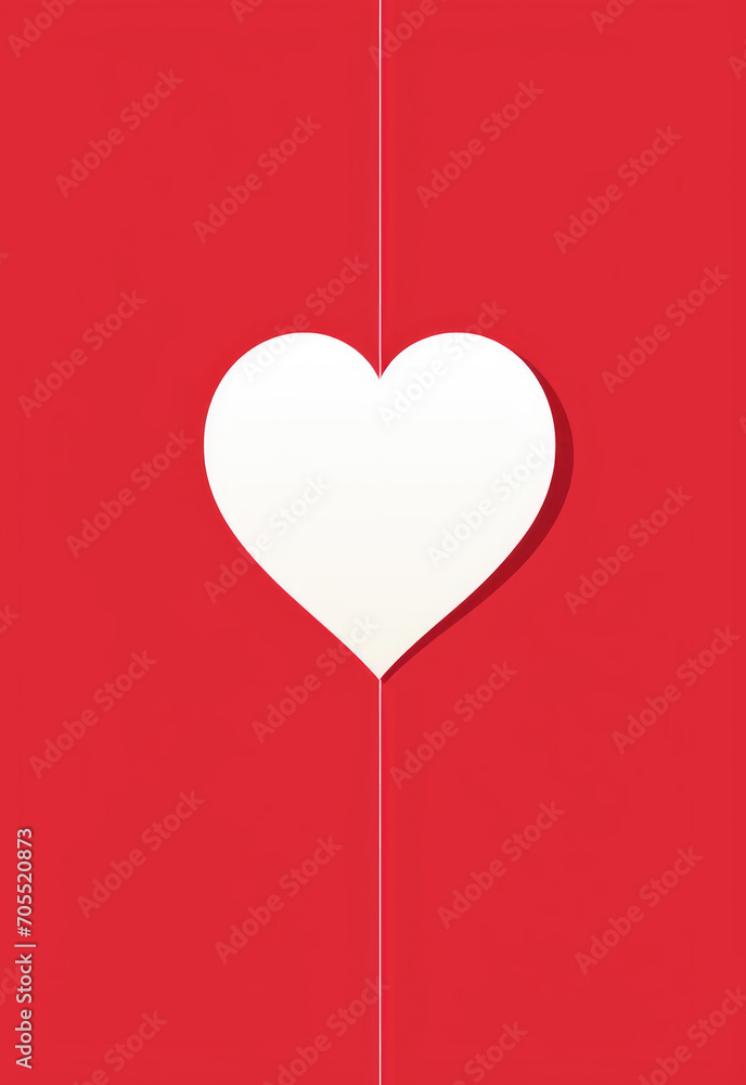 
Illustration of a minimalist Valentine's Day card with clean lines and a monochrome color scheme, featuring a prominent central area left empty for text