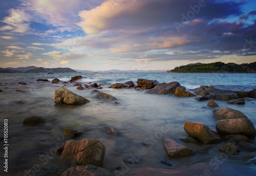 rocky coastline view vietnam © Camelia