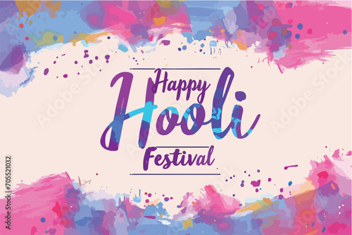 happy holi festival of colors with color background design vector, holi banner design with texts