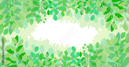 緑色の植物が生えるベクターフレーム素材	
