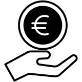 Euro Charity, Save solid glyph icon