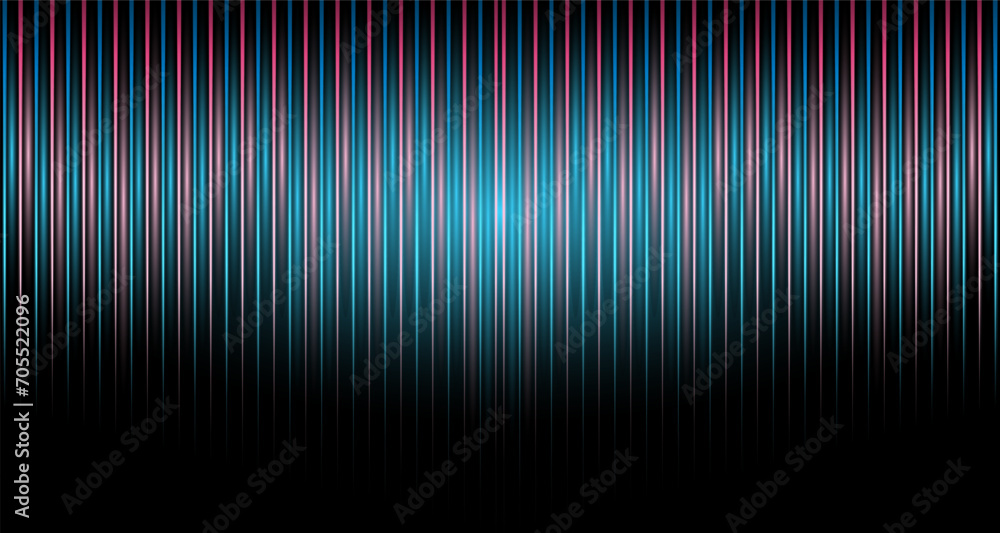 Abstract Background With Glowing Vertical Lines. Illustration Light Render Of Digital Technology