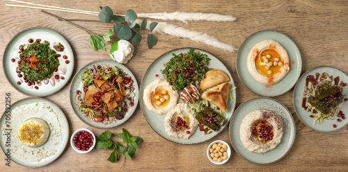 assortment of Lebanese dishes
