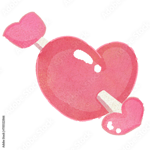 valentine heart with arrow cute for valentine's day