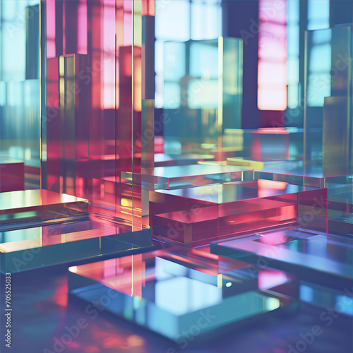 Abstract background with bright multi-colored glass cubes 