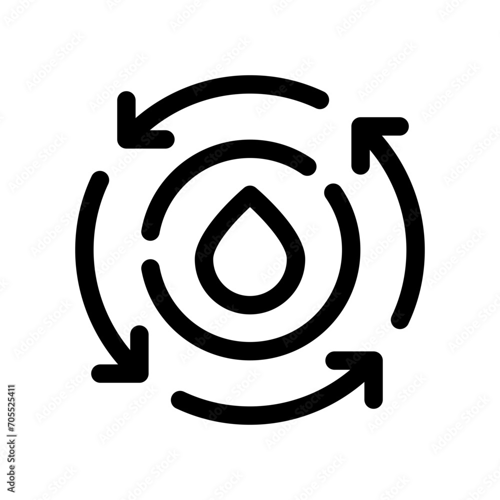 water cycle line icon